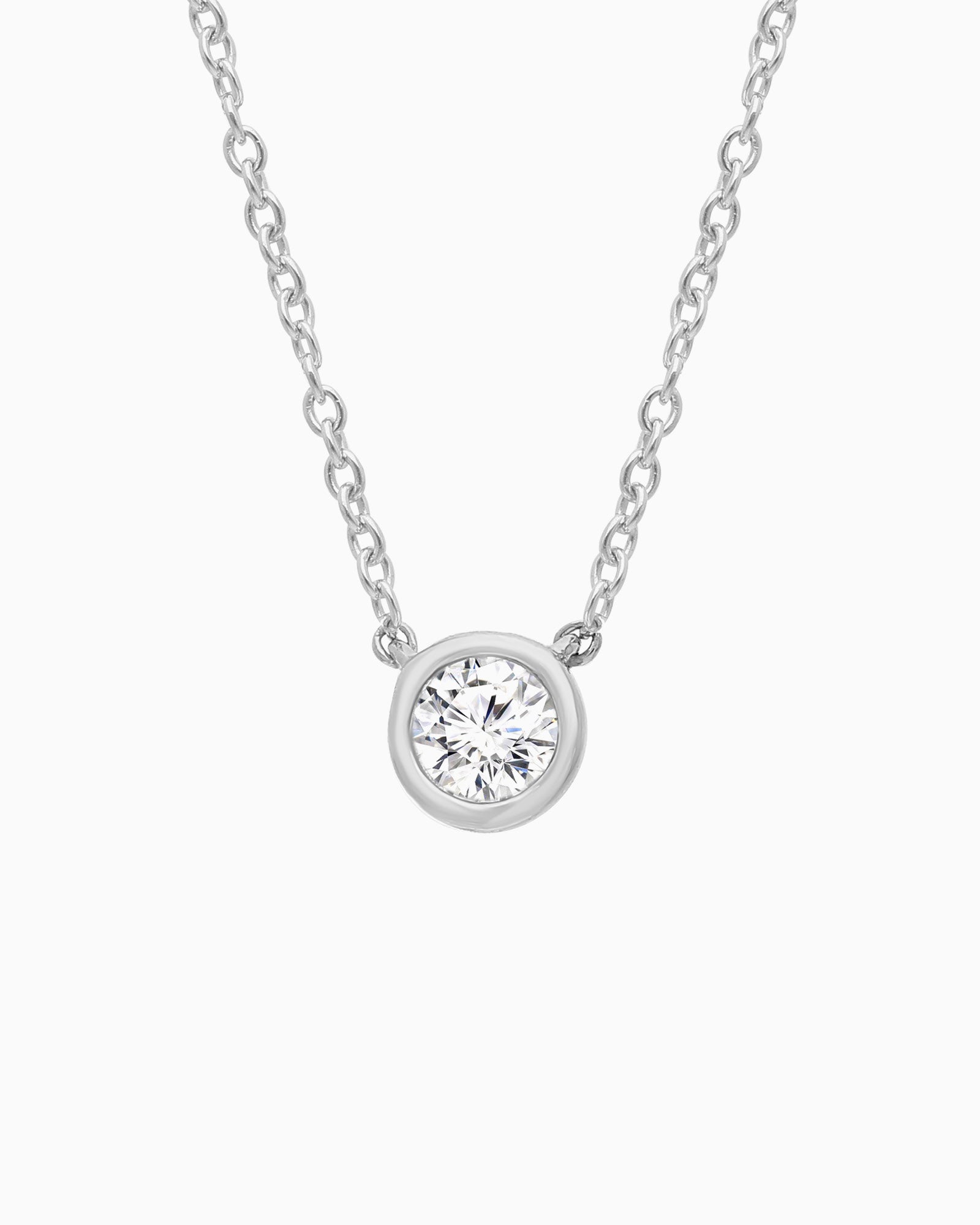 Radiance 9K Gold Round Lab Grown Diamond Necklace