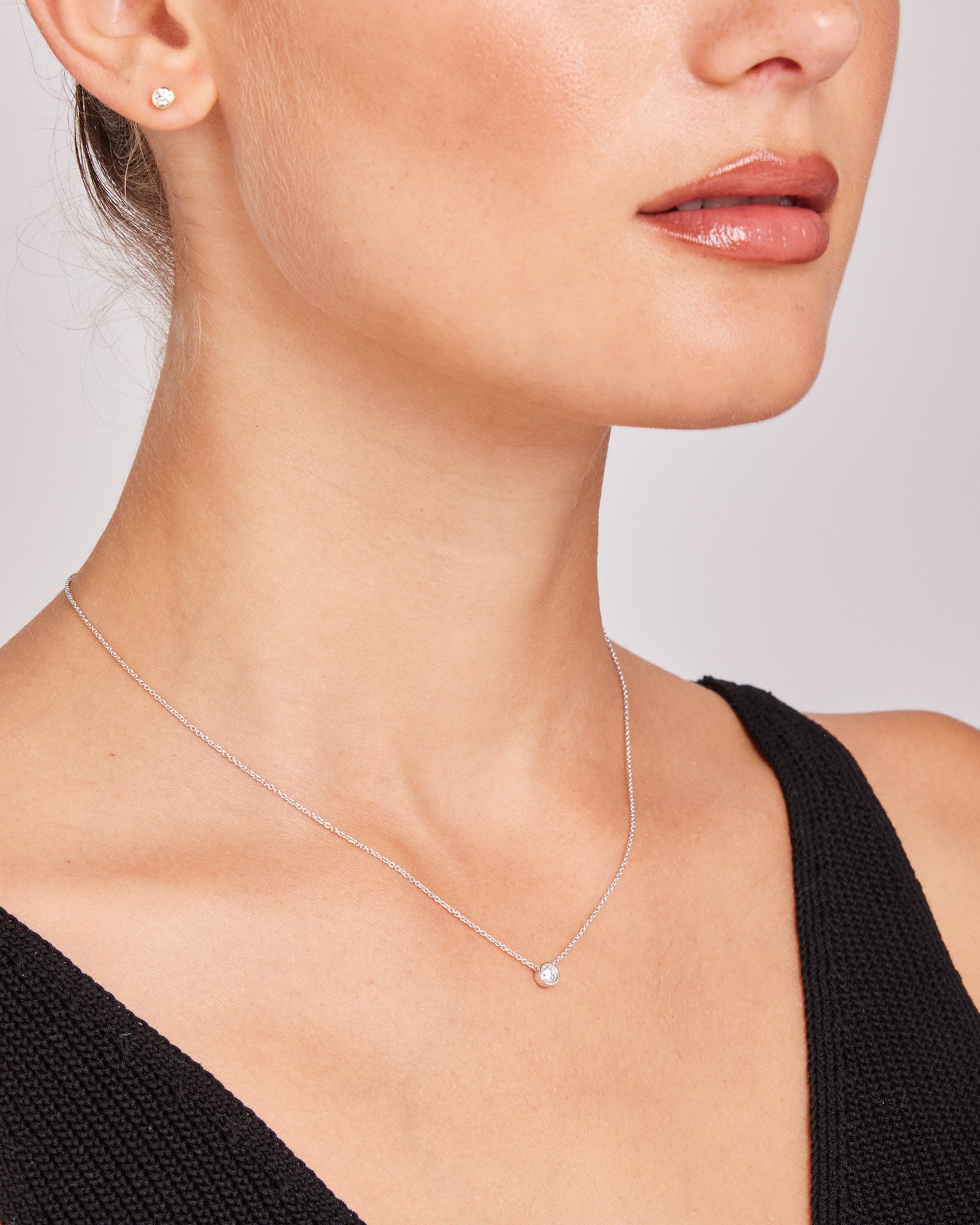 Radiance 9K Gold Round Lab Grown Diamond Necklace
