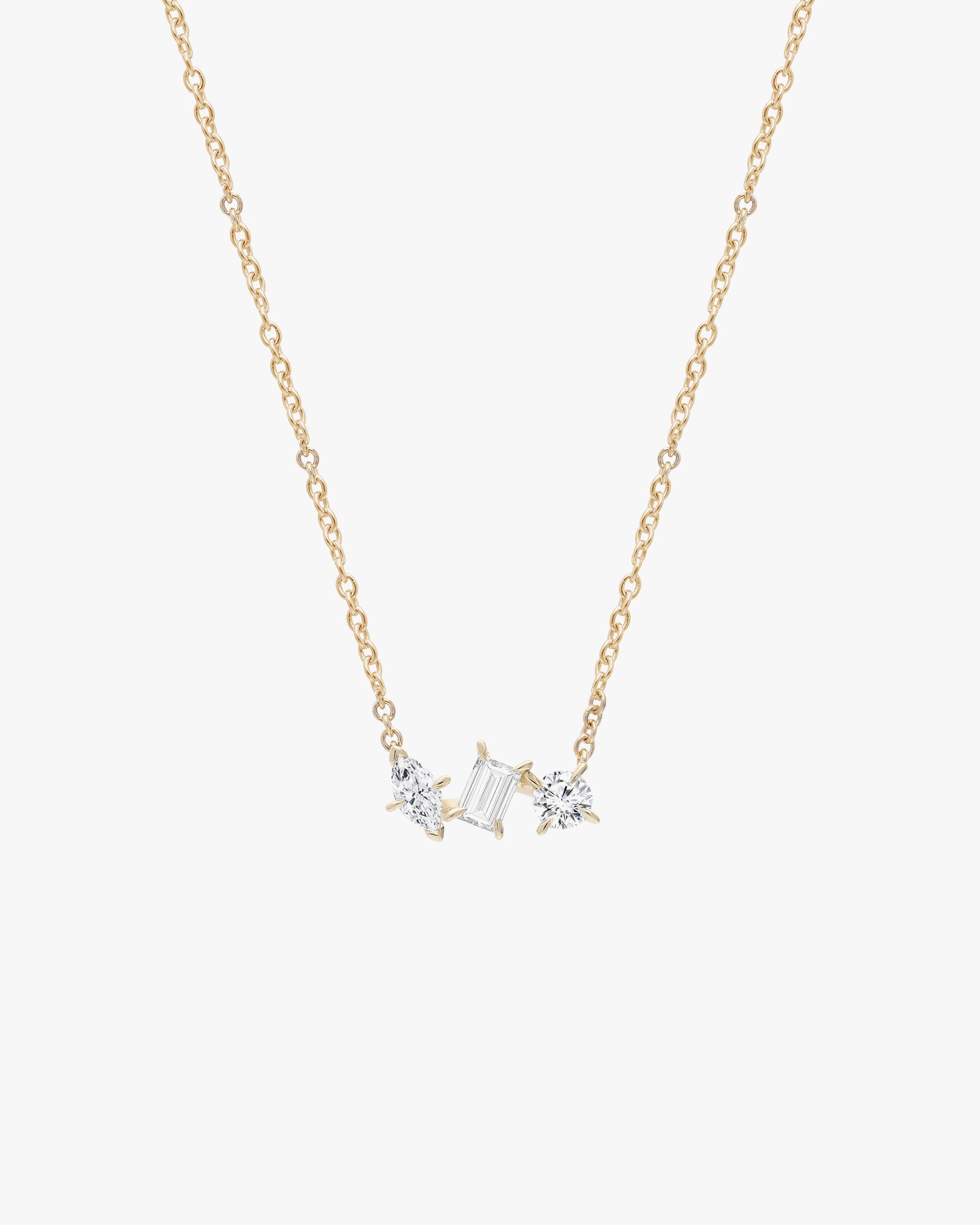 Radiance 9K Gold 0.23ct Trio Lab Grown Diamond Necklace