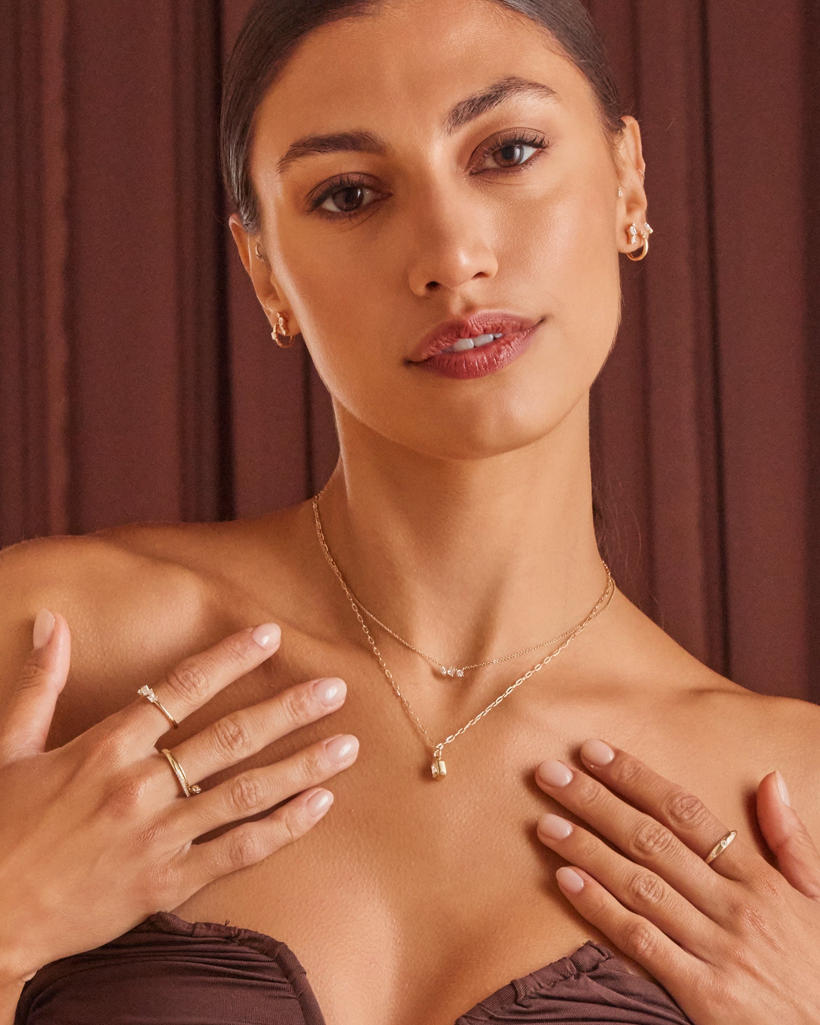 Radiance 9K Gold 0.23ct Trio Lab Grown Diamond Necklace