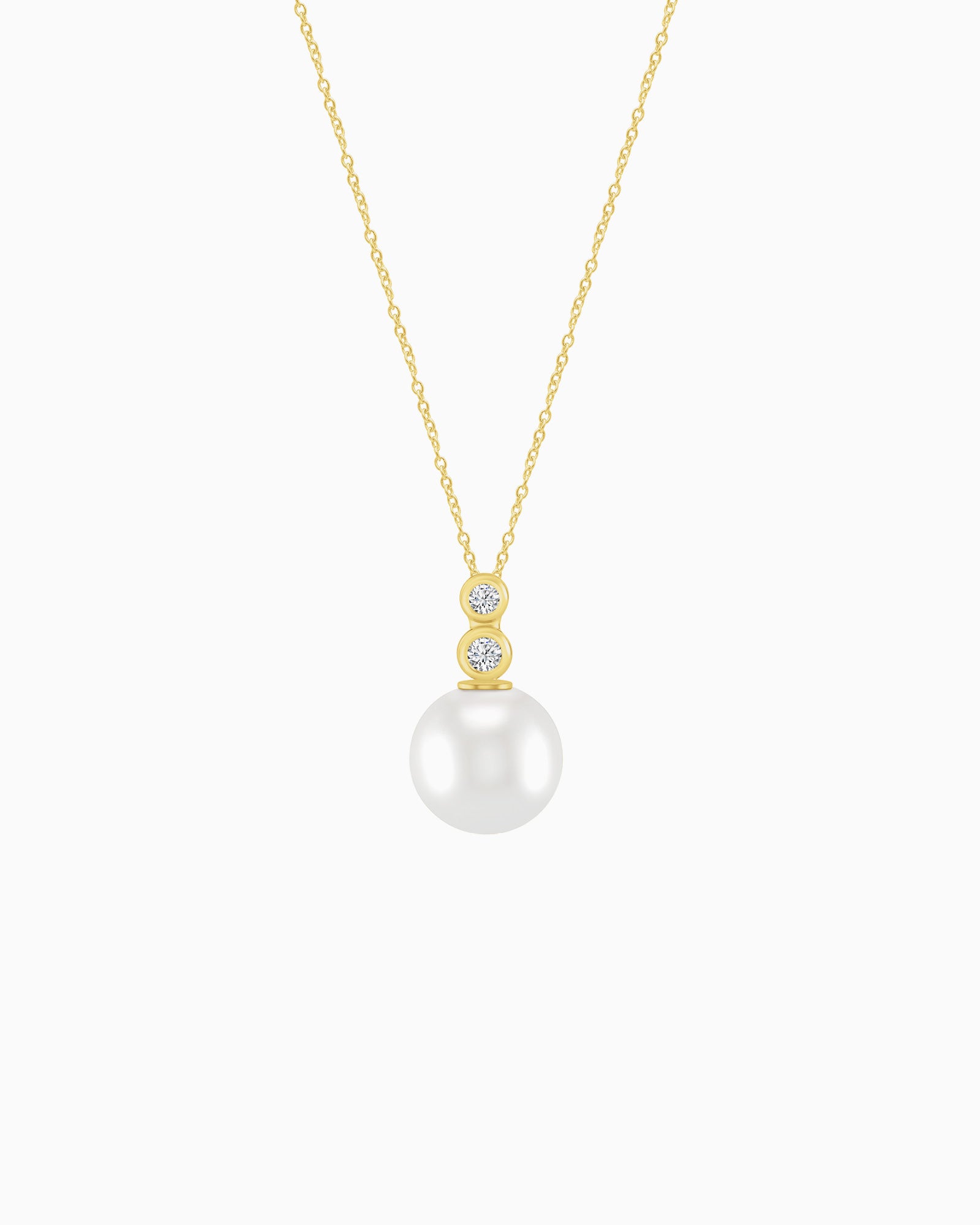Eternal 9K Gold Lab Grown Diamond & Freshwater Pearl Necklace