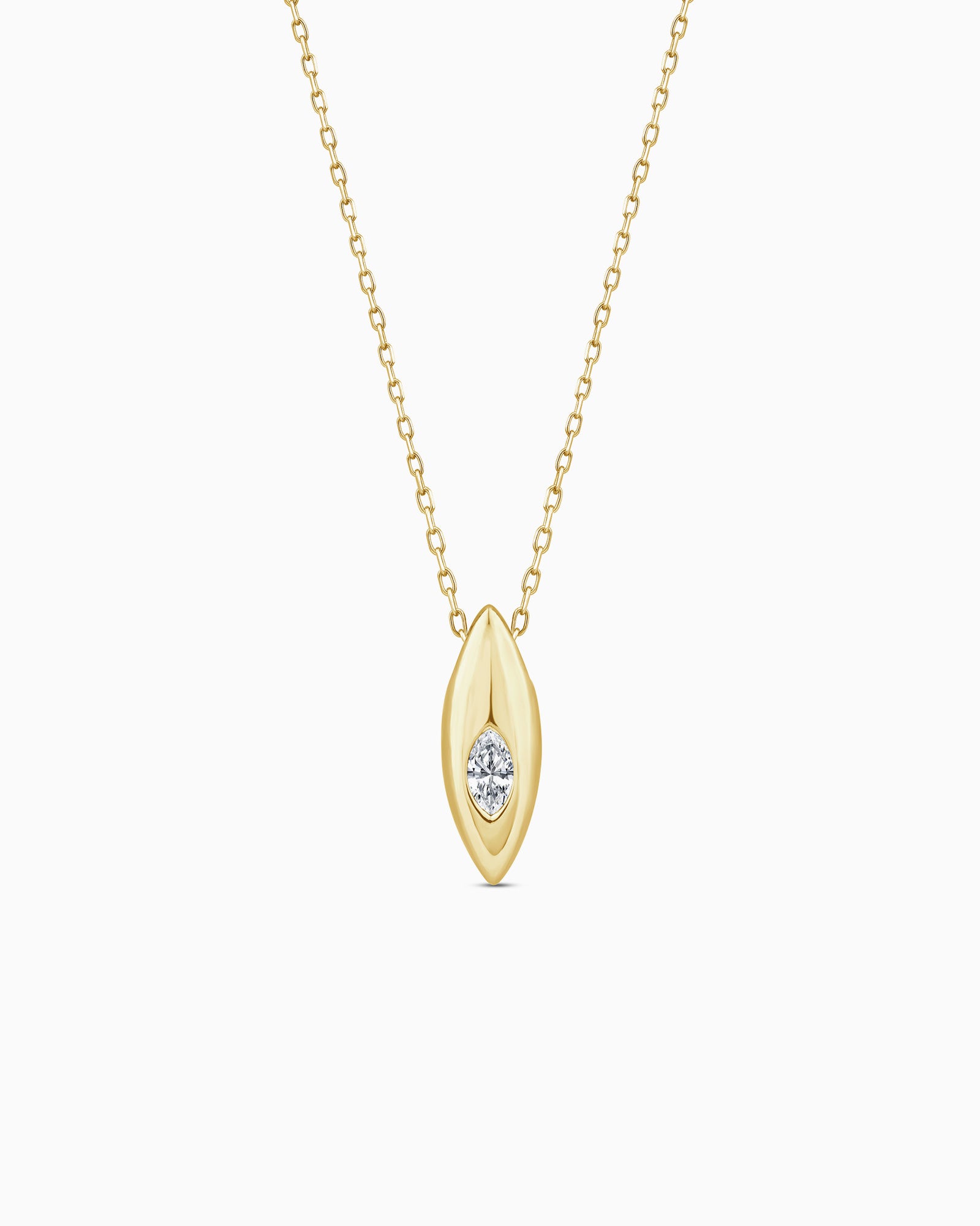 Flow 9K Gold 0.10ct Lab Grown Diamond Marquise Necklace