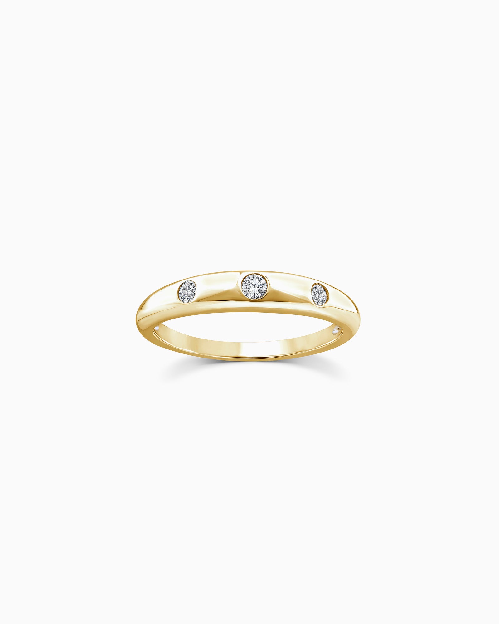 Flow 9K Gold 0.10ct Lab Grown Diamond 3-Stone Ring