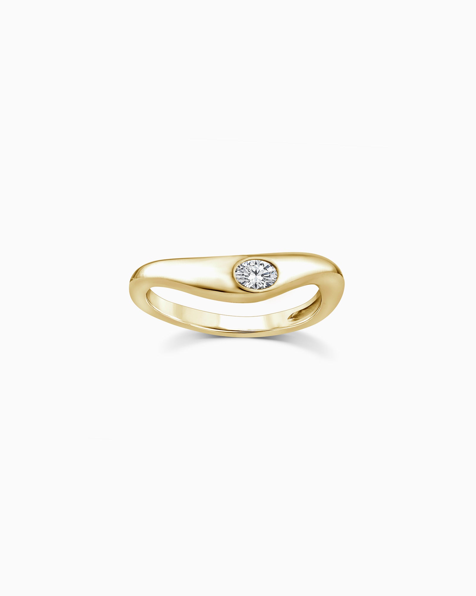 Flow 9K Gold 0.15ct Oval Lab Grown Diamond Wave Ring