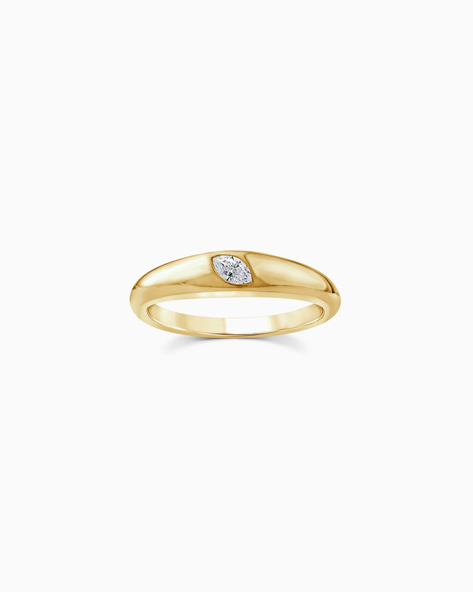 Flow 9K Gold 0.10ct Marquise Lab Grown Diamond Offset Ring