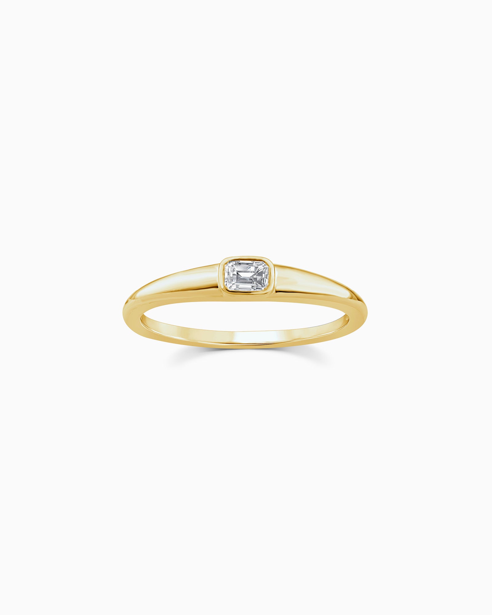 Radiance 9K Yellow Gold Emerald Lab Grown Diamond Ring