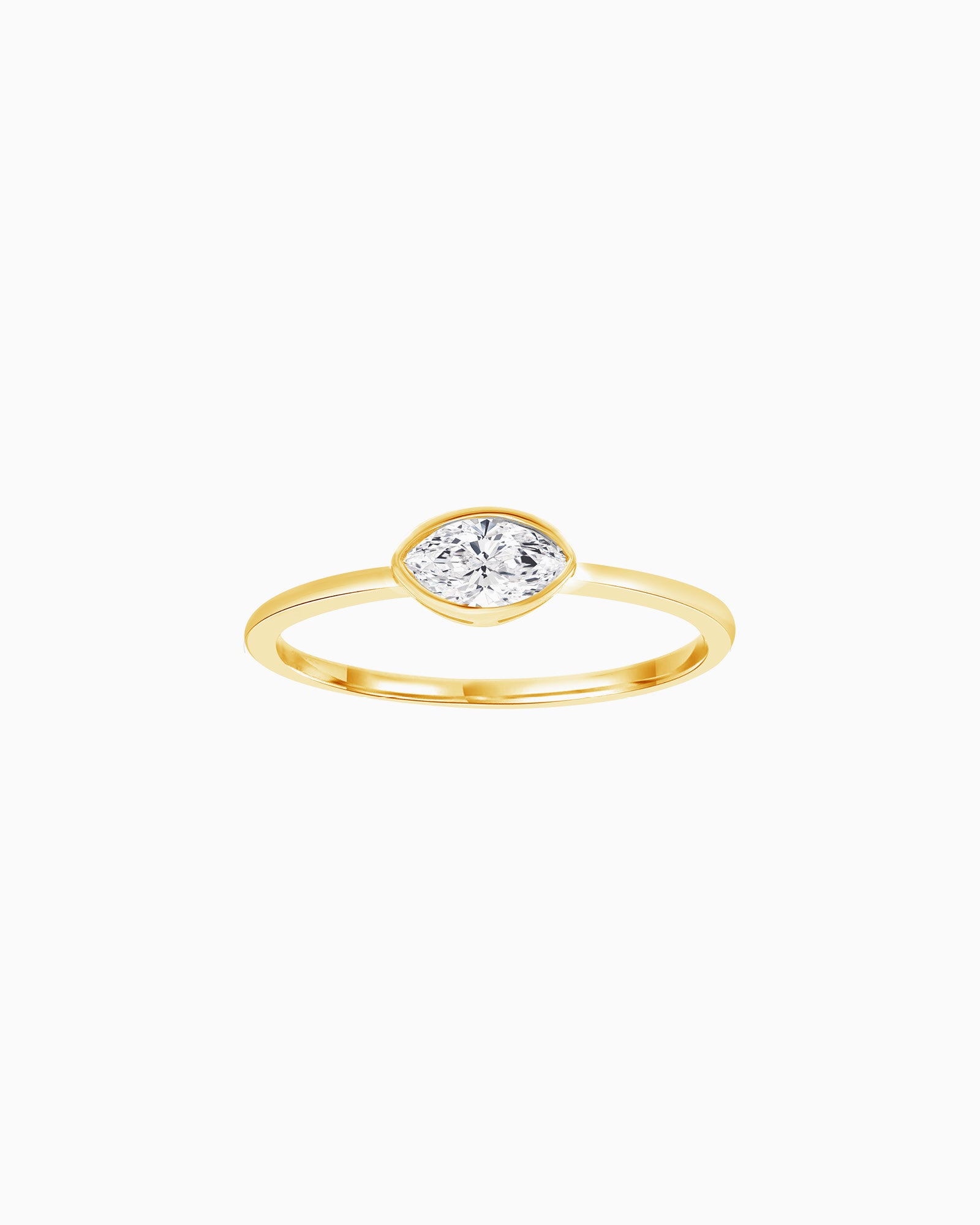 Radiance 9K Gold Marquise Lab Grown Diamond Ring