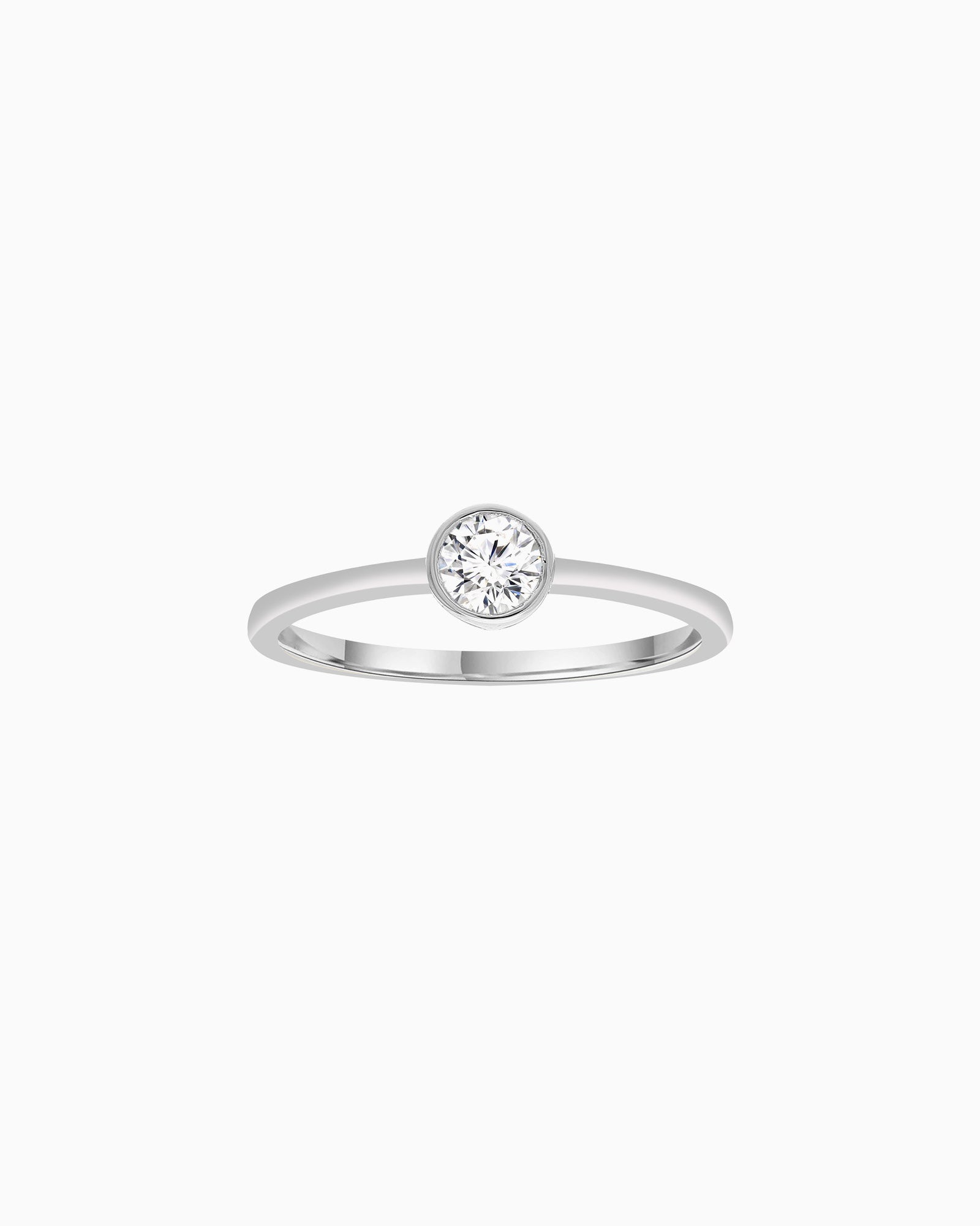 Radiance 9K White Gold Round 0.25ct Lab Grown Diamond Ring