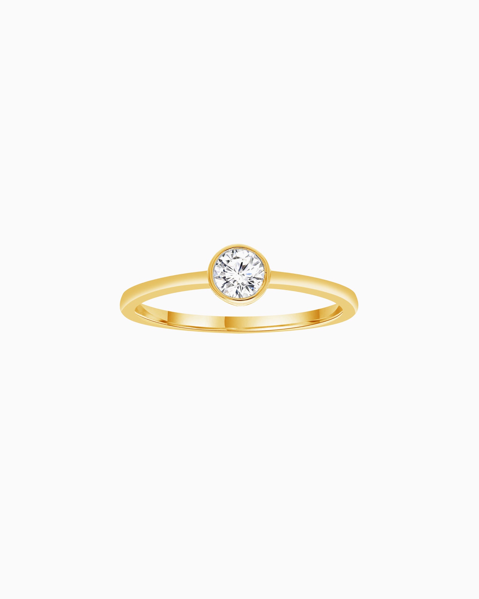 Radiance 9K Yellow Gold Round 0.25ct Lab Grown Diamond Ring