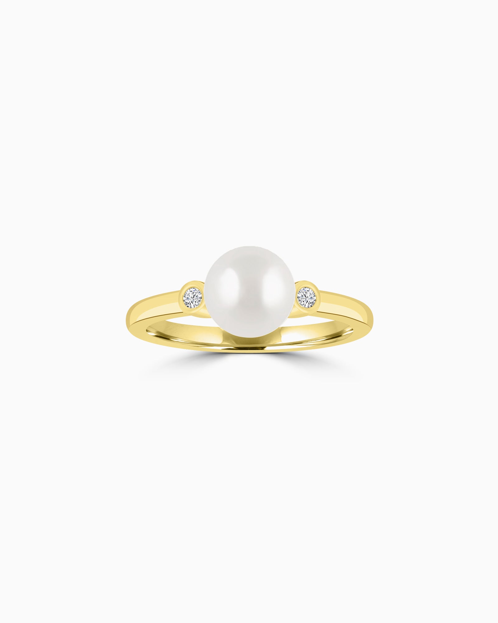 Eternal 9K Gold Lab Grown Diamond & Freshwater Pearl Ring