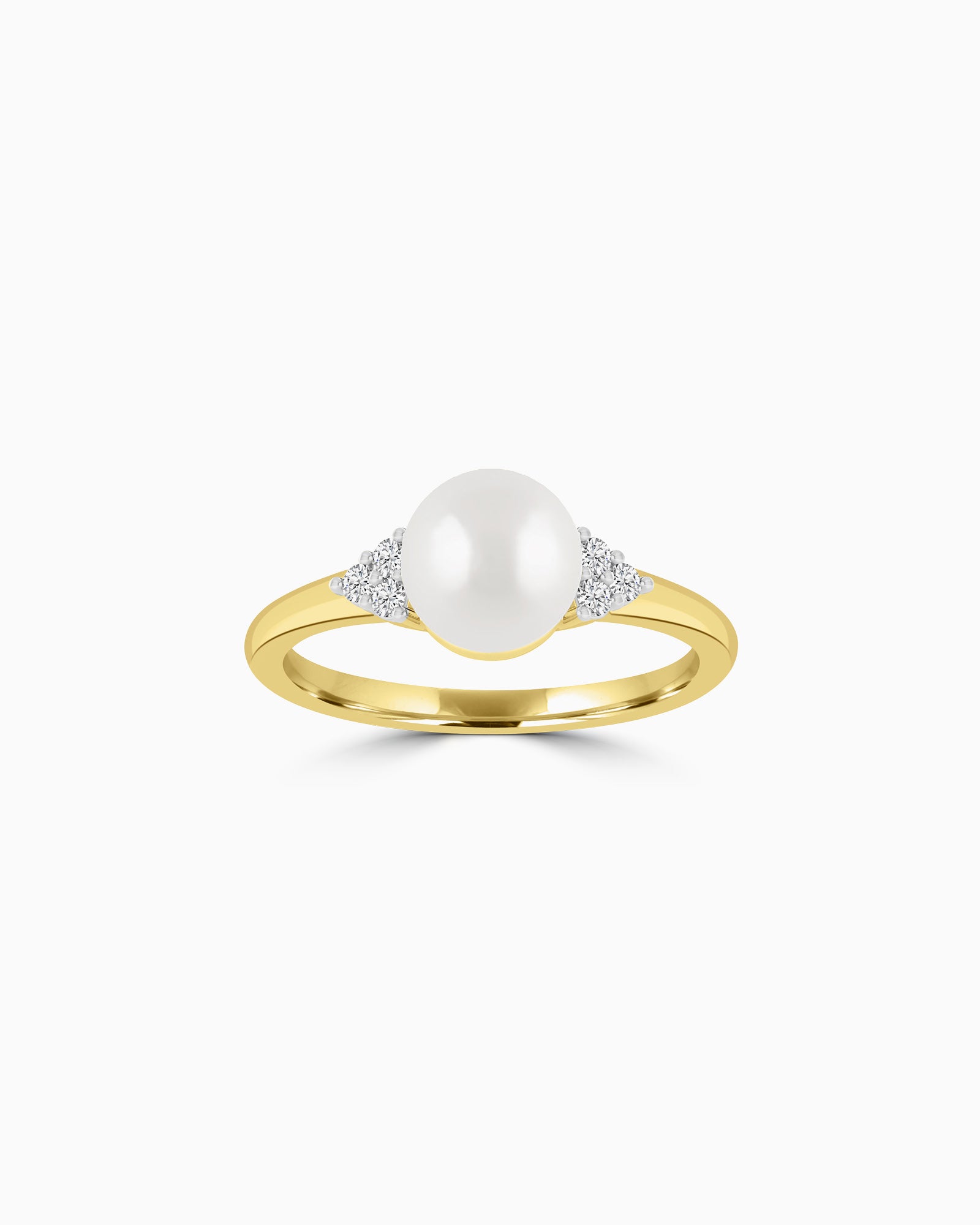 Eternal 9K Gold Lab Grown Diamond & Freshwater Pearl Ring