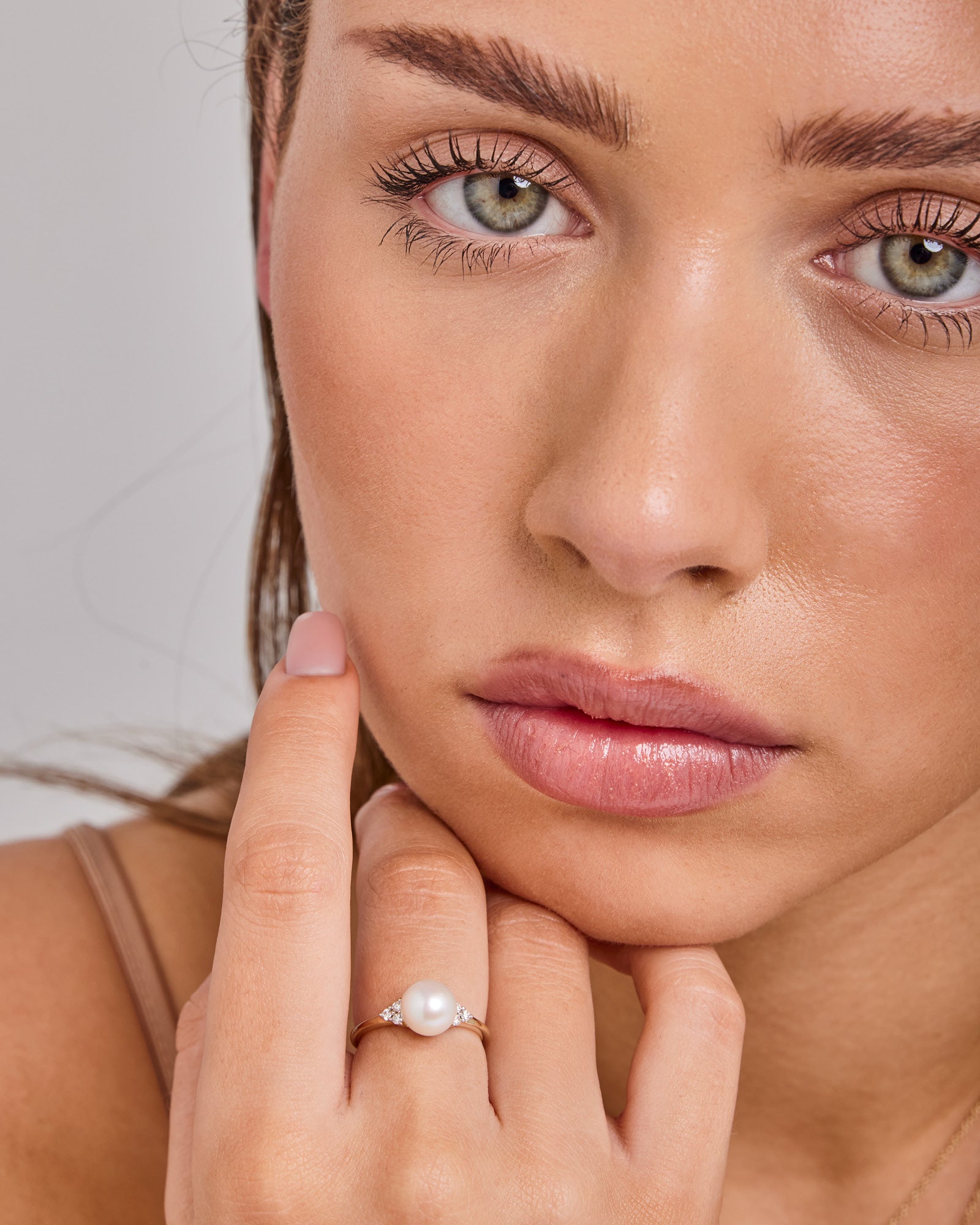 Eternal 9K Gold Lab Grown Diamond & Freshwater Pearl Ring