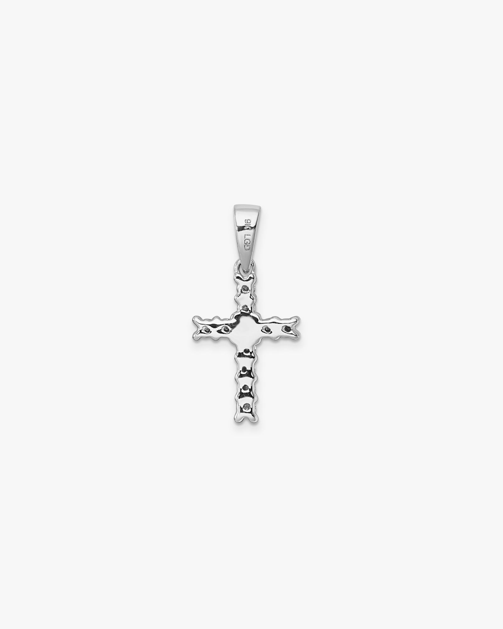 Memento 9K White Gold 0.10ct Lab Grown Diamond Cross Pendant
