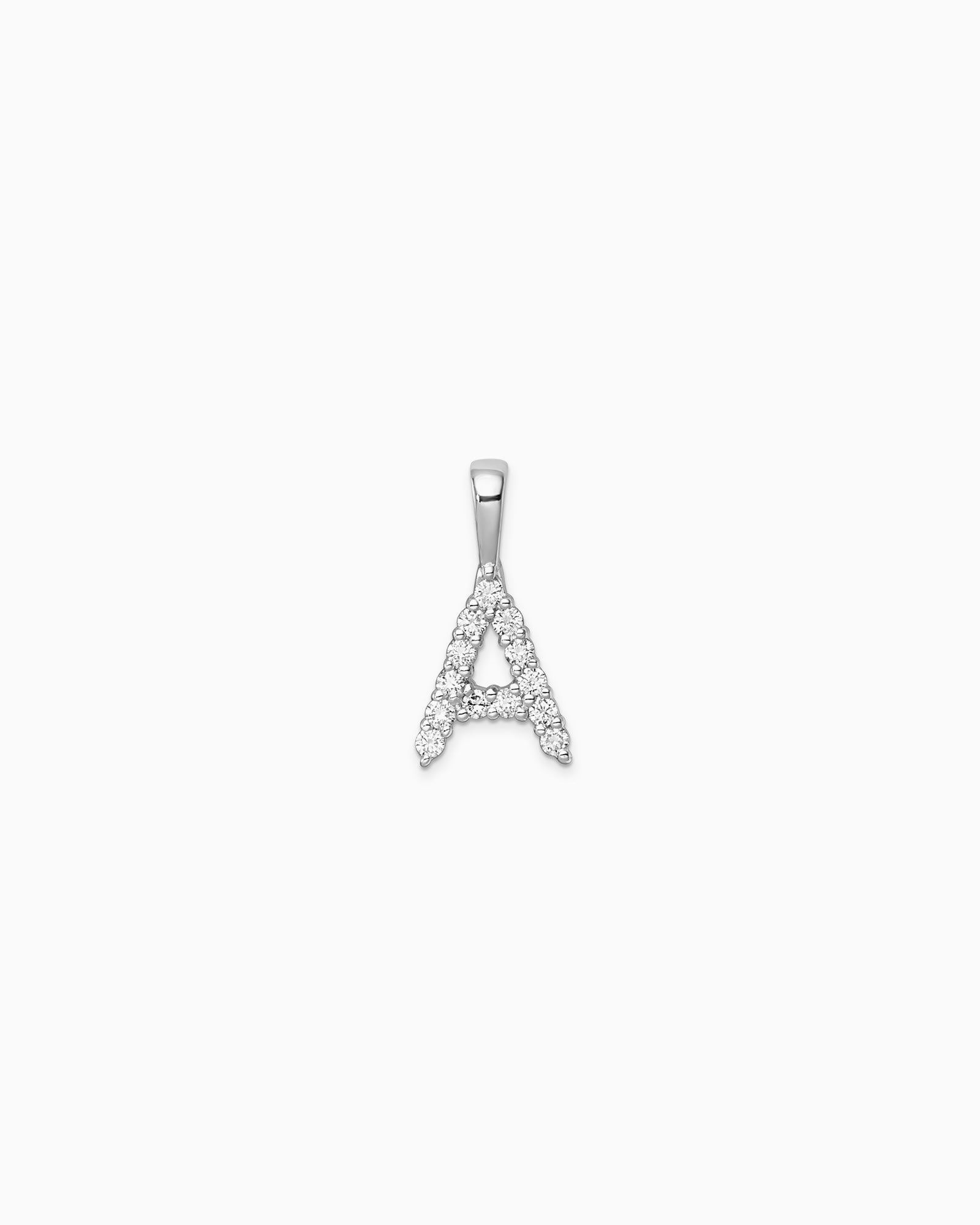 Imprint 9K White Gold Lab Grown Diamond Initial Pendant