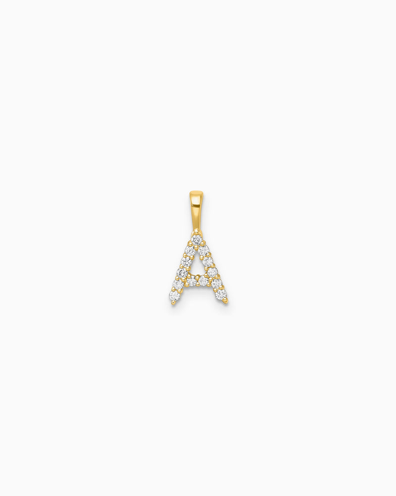 Imprint 9K Yellow Gold Lab Grown Diamond Initial Pendant — Zoe Olivia