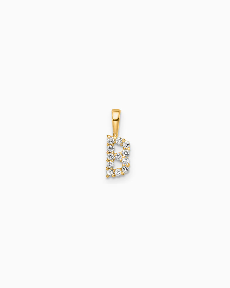 Imprint 9K Yellow Gold Lab Grown Diamond Initial Pendant, alternate view — Zoe Olivia