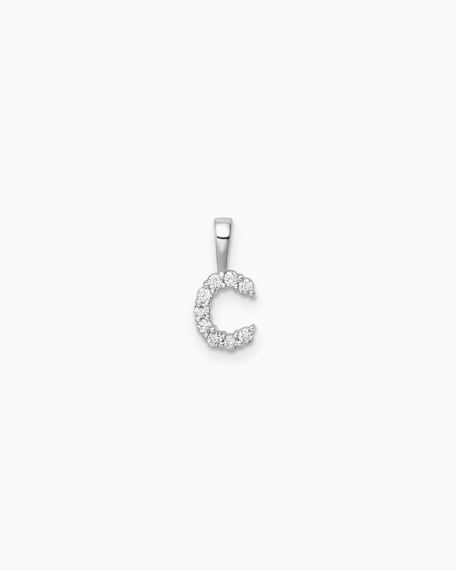 Imprint 9K White Gold Lab Grown Diamond Initial Pendant