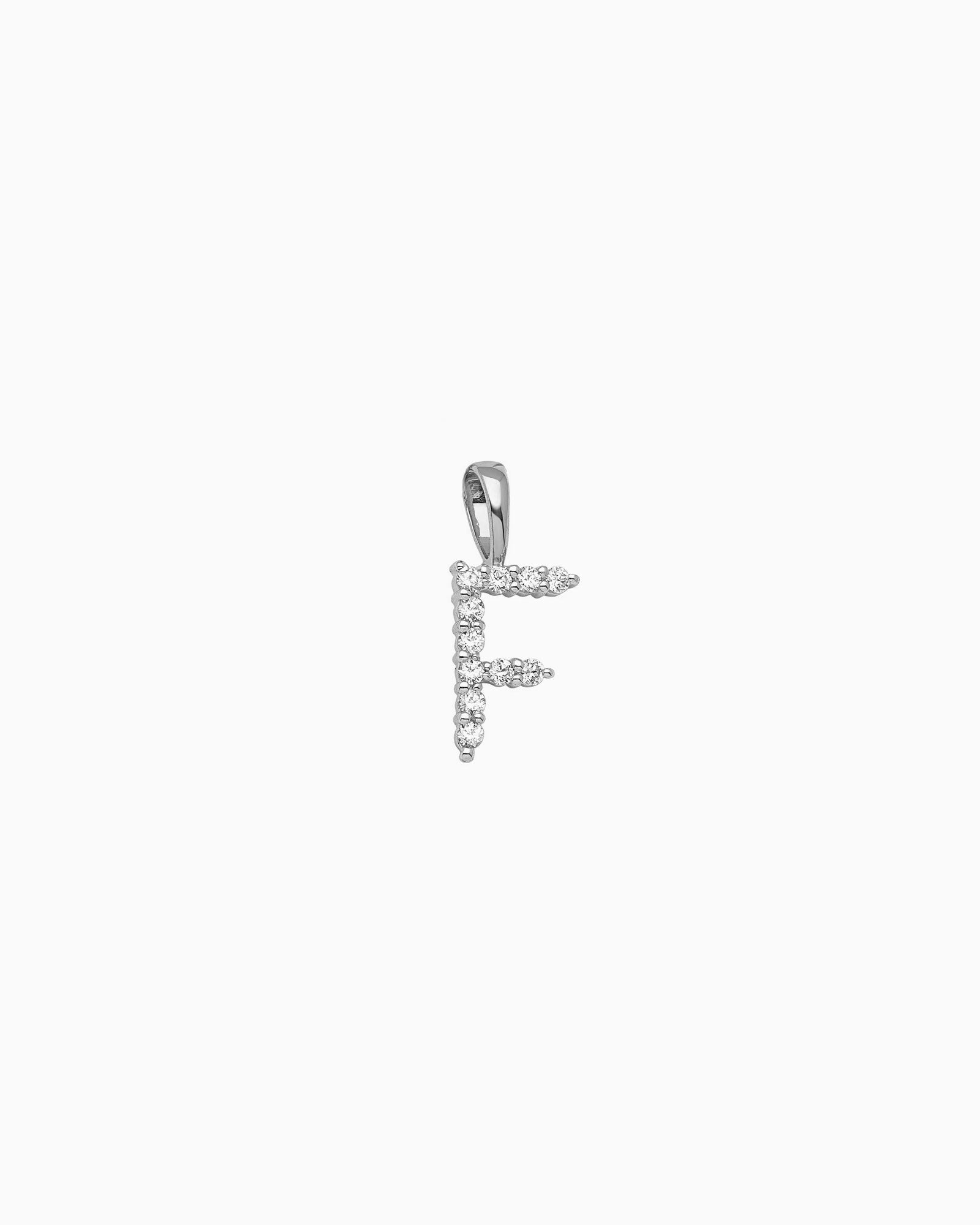 Imprint 9K White Gold Lab Grown Diamond Initial Pendant