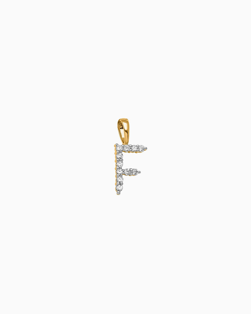 Imprint 9K Yellow Gold Lab Grown Diamond Initial Pendant, back view — Zoe Olivia