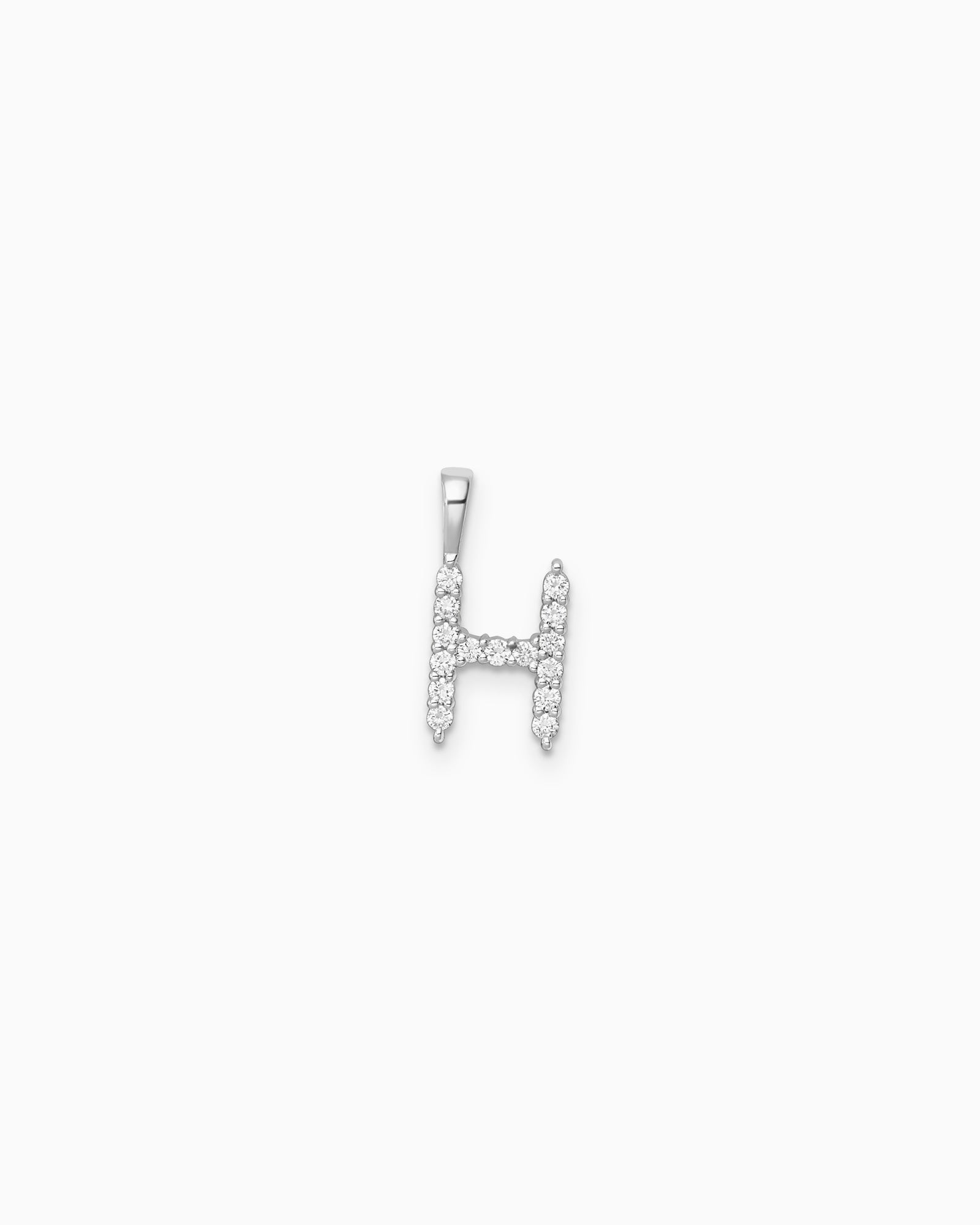Imprint 9K White Gold Lab Grown Diamond Initial Pendant