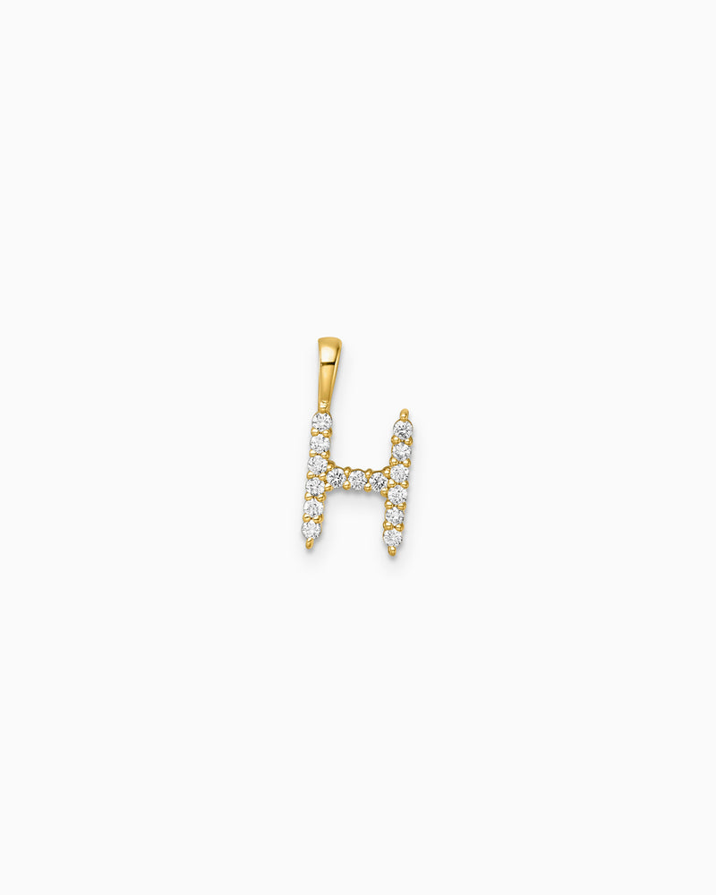 Imprint 9K Yellow Gold Lab Grown Diamond Initial Pendant, close-up detail 9 — Zoe Olivia