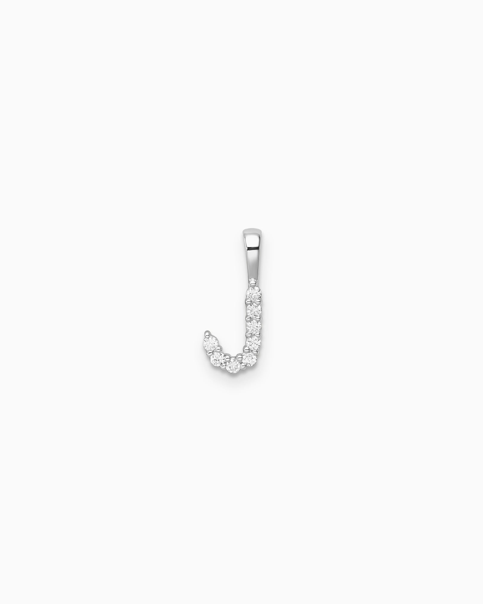 Imprint 9K White Gold Lab Grown Diamond Initial Pendant