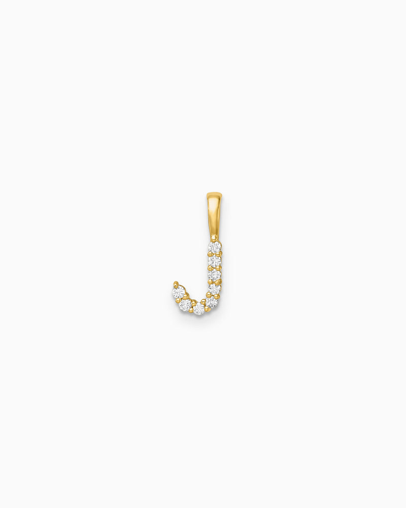 Imprint 9K Yellow Gold Lab Grown Diamond Initial Pendant, side view 11 — Zoe Olivia