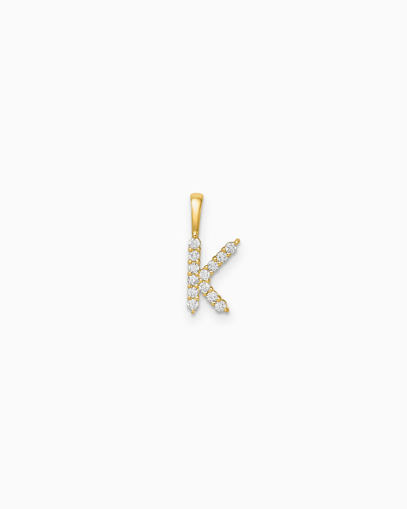 Imprint 9K Yellow Gold Lab Grown Diamond Initial Pendant, styled flat lay 12 — Zoe Olivia