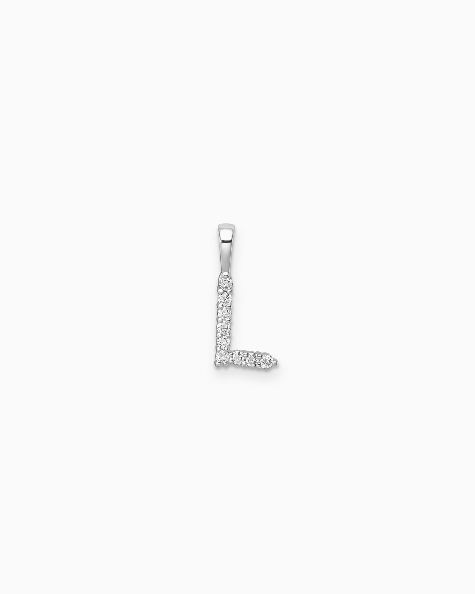 Imprint 9K White Gold Lab Grown Diamond Initial Pendant
