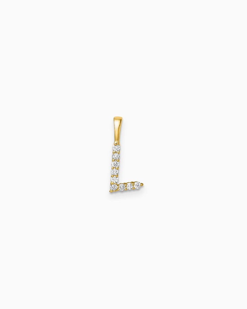 Imprint 9K Yellow Gold Lab Grown Diamond Initial Pendant, worn detail 13 — Zoe Olivia
