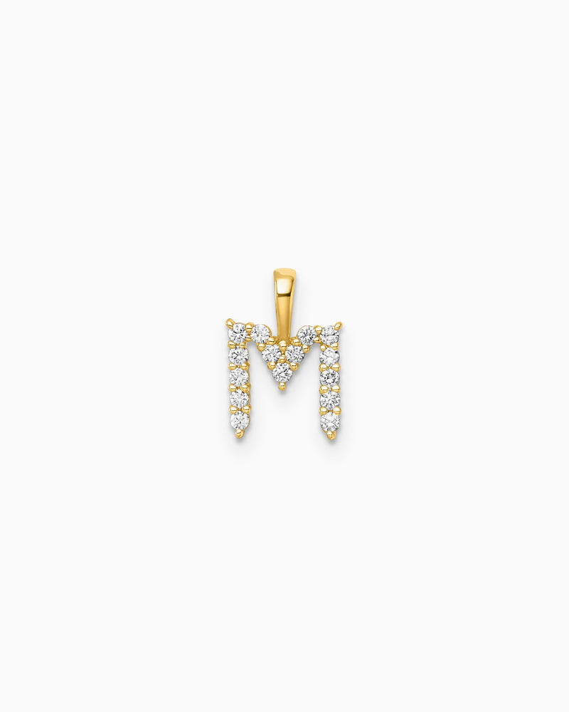 Imprint 9K Yellow Gold Lab Grown Diamond Initial Pendant, back view 14 — Zoe Olivia