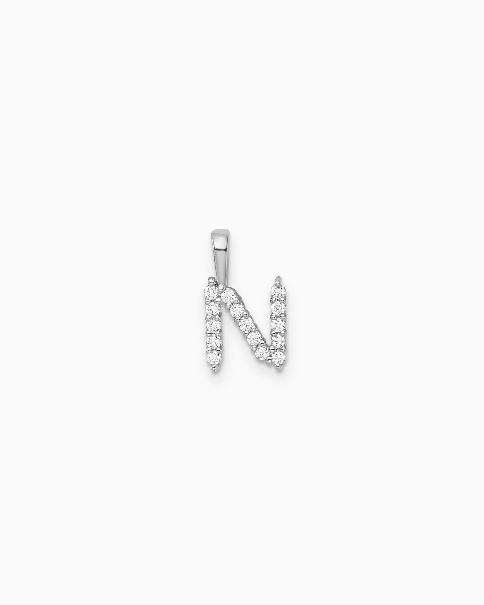 Imprint 9K White Gold Lab Grown Diamond Initial Pendant