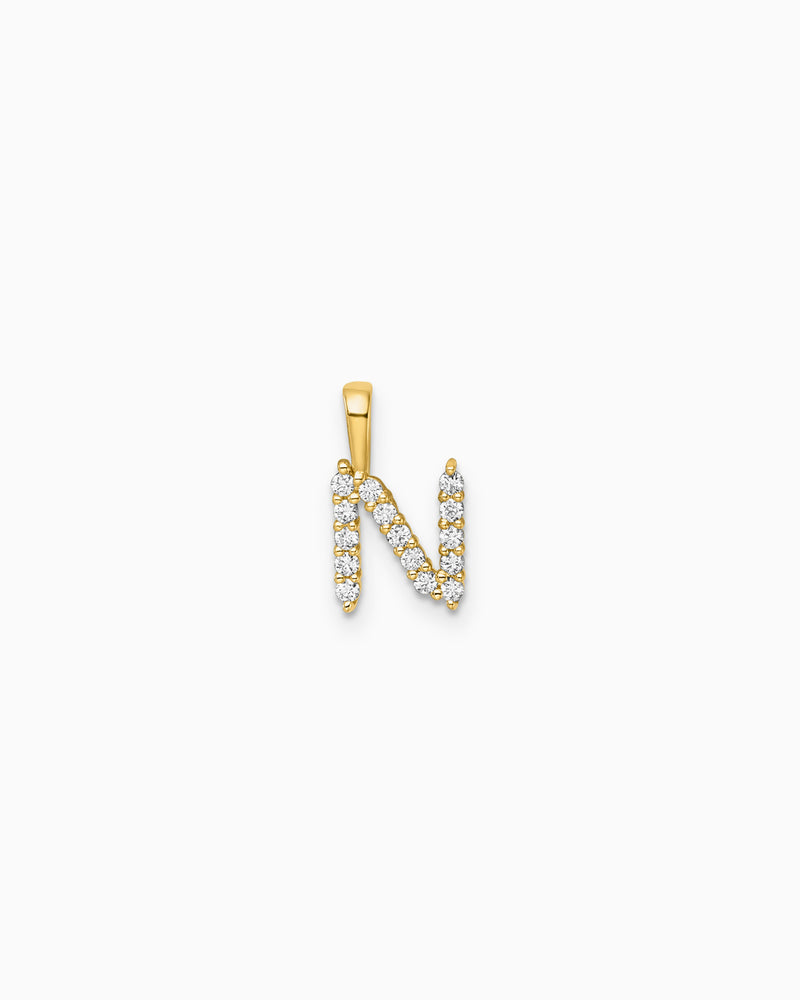 Imprint 9K Yellow Gold Lab Grown Diamond Initial Pendant, macro detail 15 — Zoe Olivia