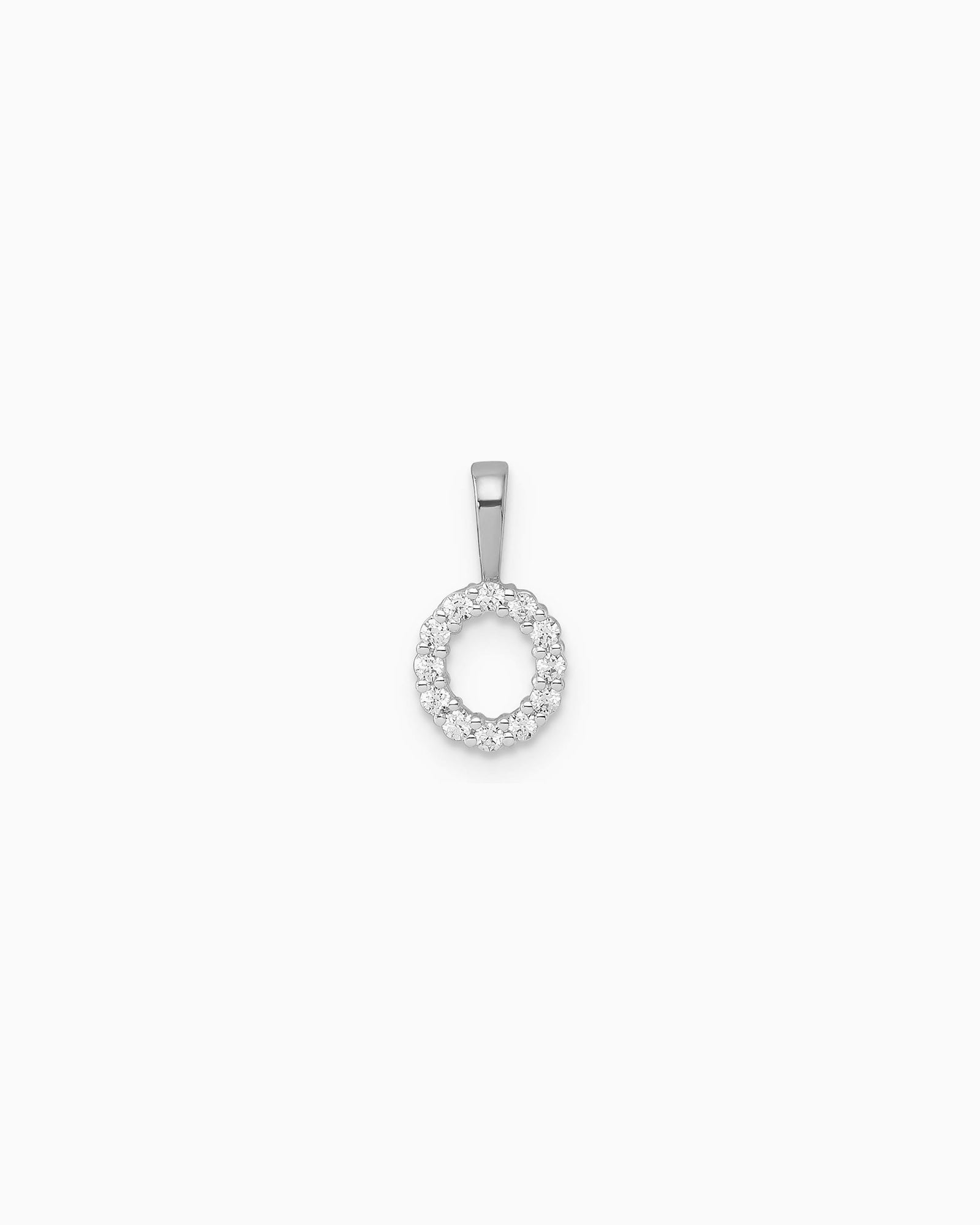Imprint 9K White Gold Lab Grown Diamond Initial Pendant