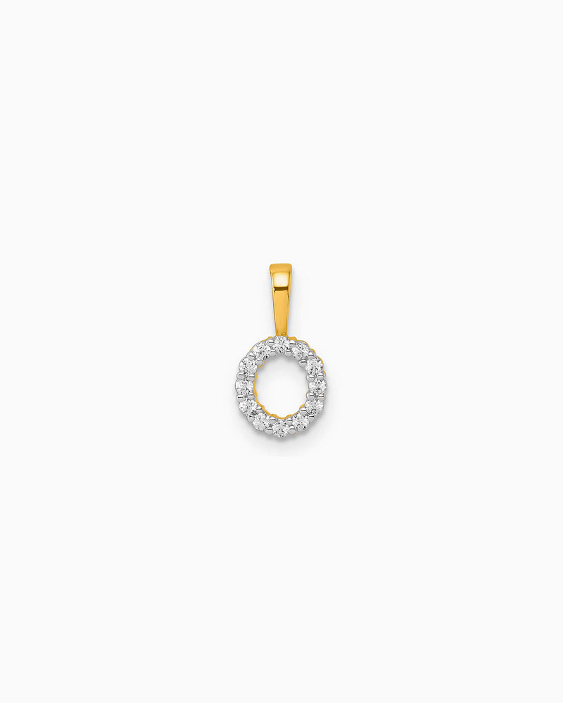 Imprint 9K Yellow Gold Lab Grown Diamond Initial Pendant, close-up detail 16 — Zoe Olivia