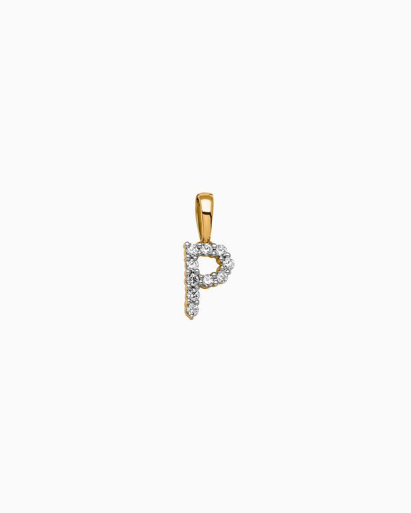 Imprint 9K Yellow Gold Lab Grown Diamond Initial Pendant, alternate view 17 — Zoe Olivia