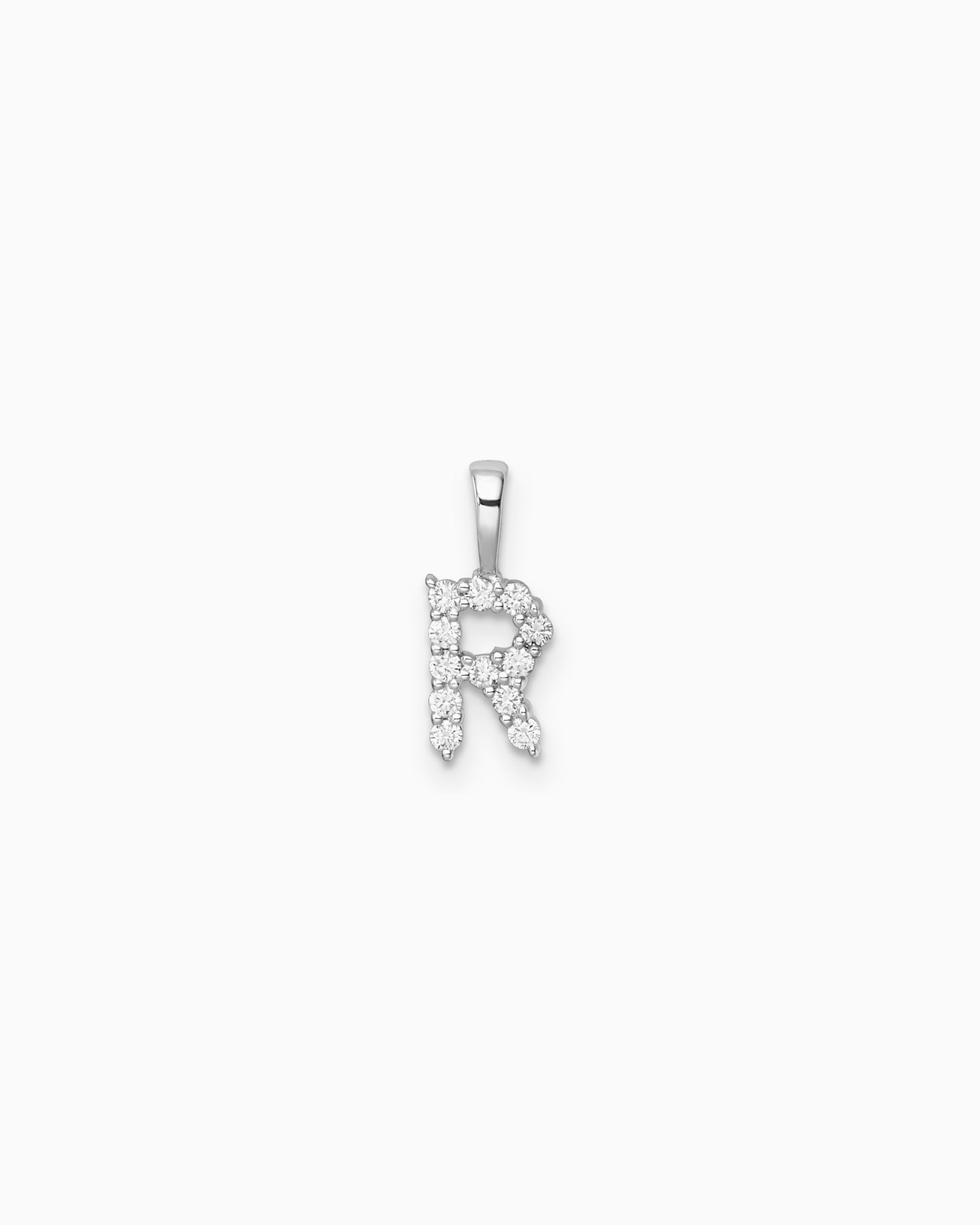Imprint 9K White Gold Lab Grown Diamond Initial Pendant