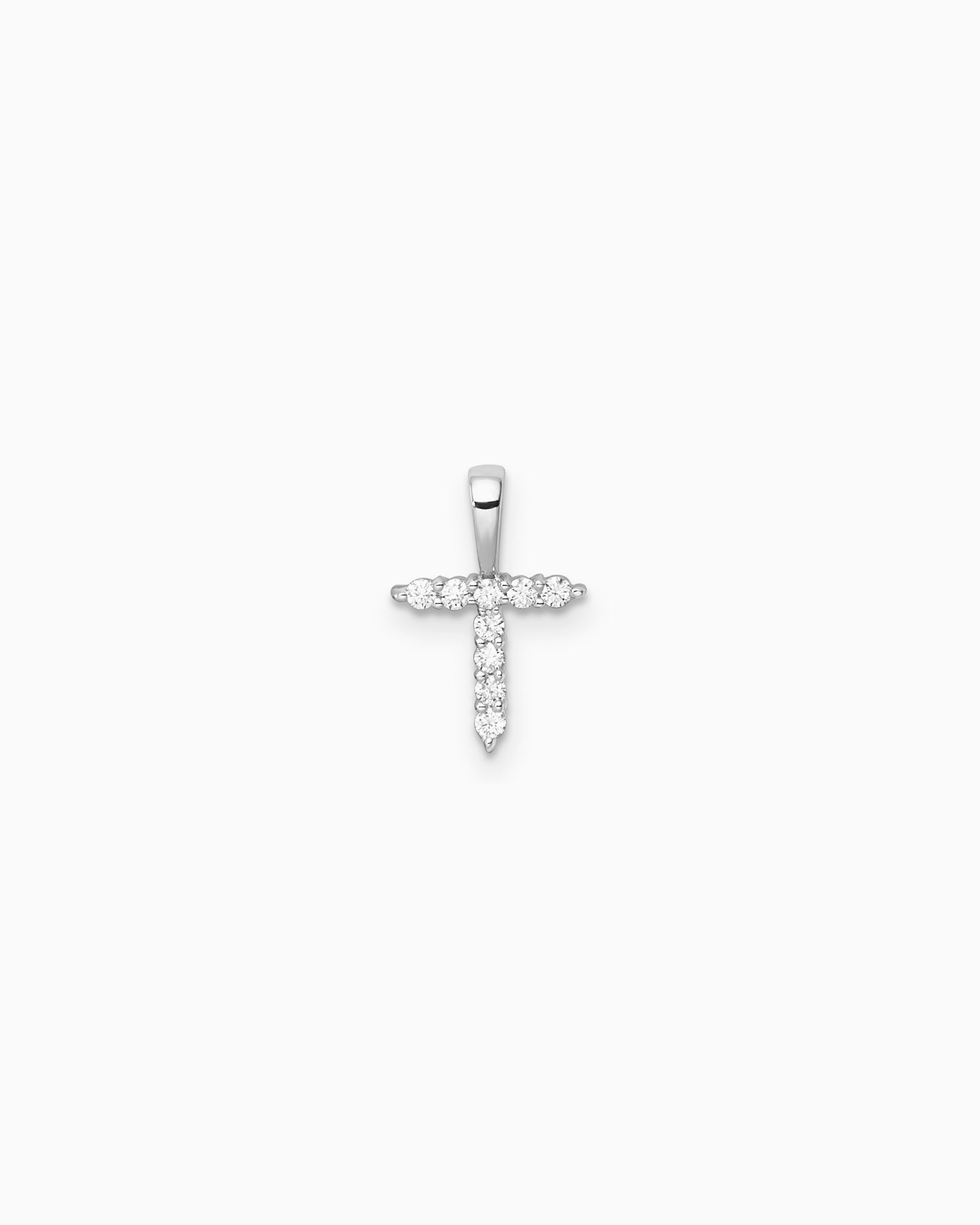 Imprint 9K White Gold Lab Grown Diamond Initial Pendant