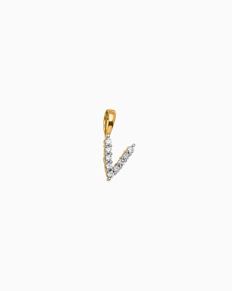 Imprint 9K Yellow Gold Lab Grown Diamond Initial Pendant, close-up detail 23 — Zoe Olivia