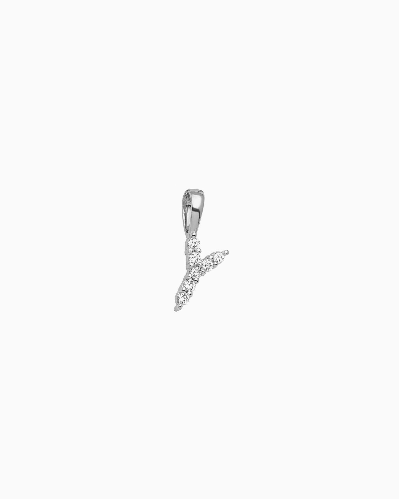 Imprint 9K White Gold Lab Grown Diamond Initial Pendant