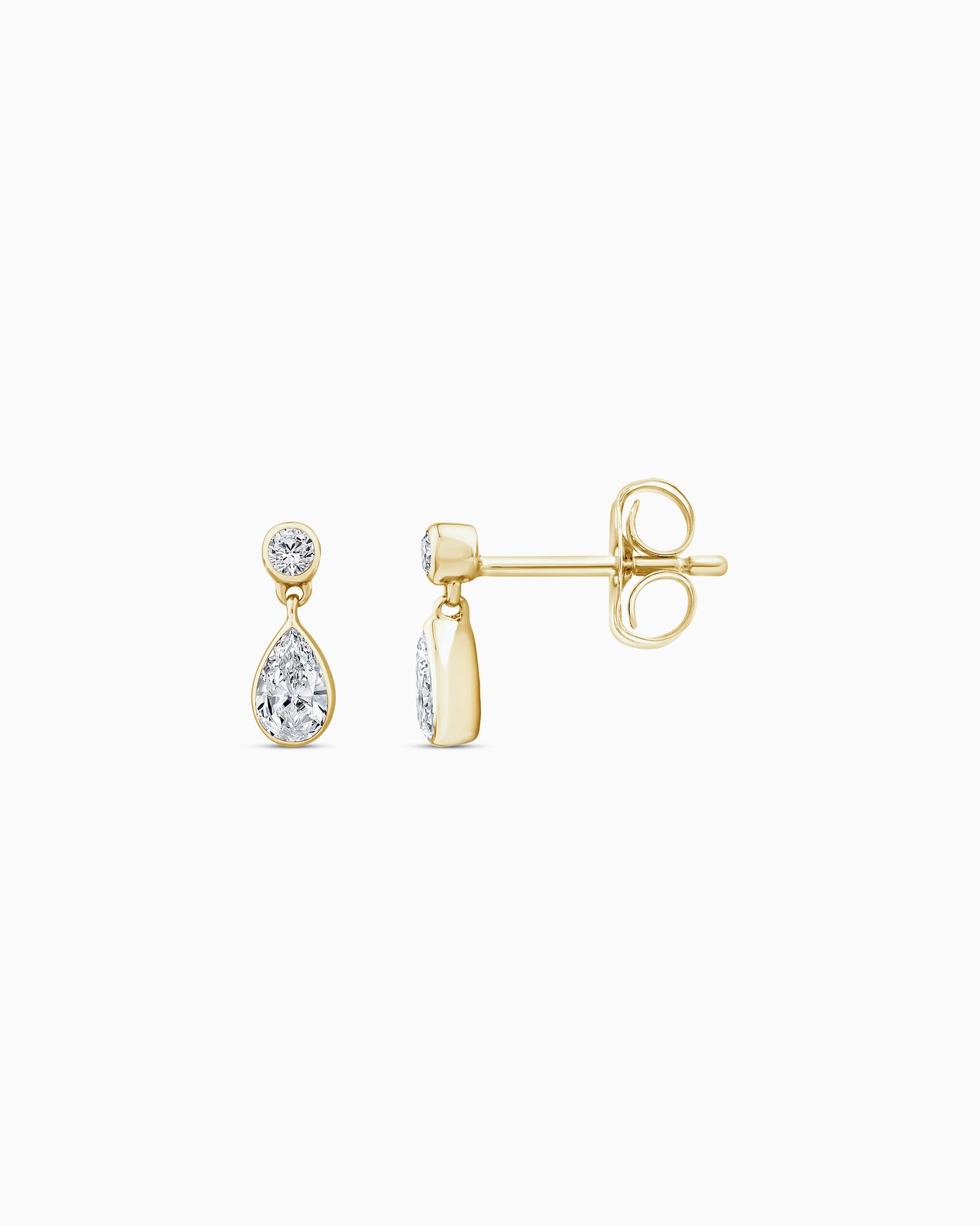 Radiance 9K Gold 0.33ct Pear Lab Grown Diamond Drop Earrings