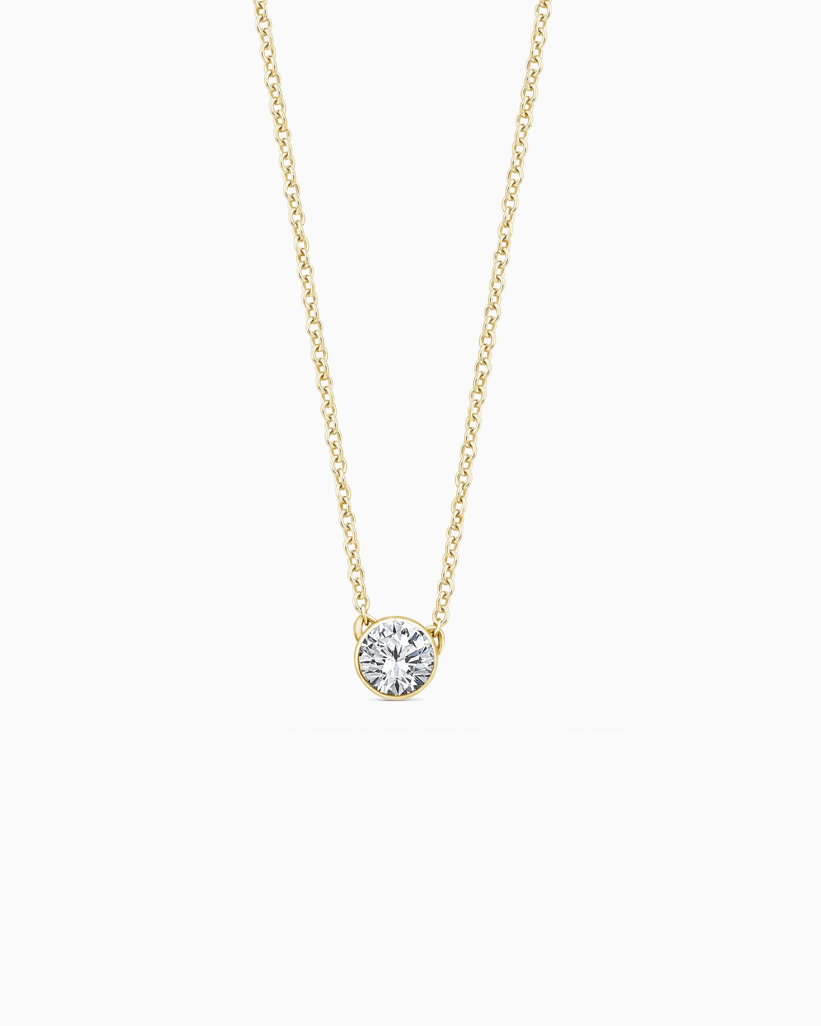 Radiance 9K Gold 0.25ct Lab Grown Diamond Bezel Necklace