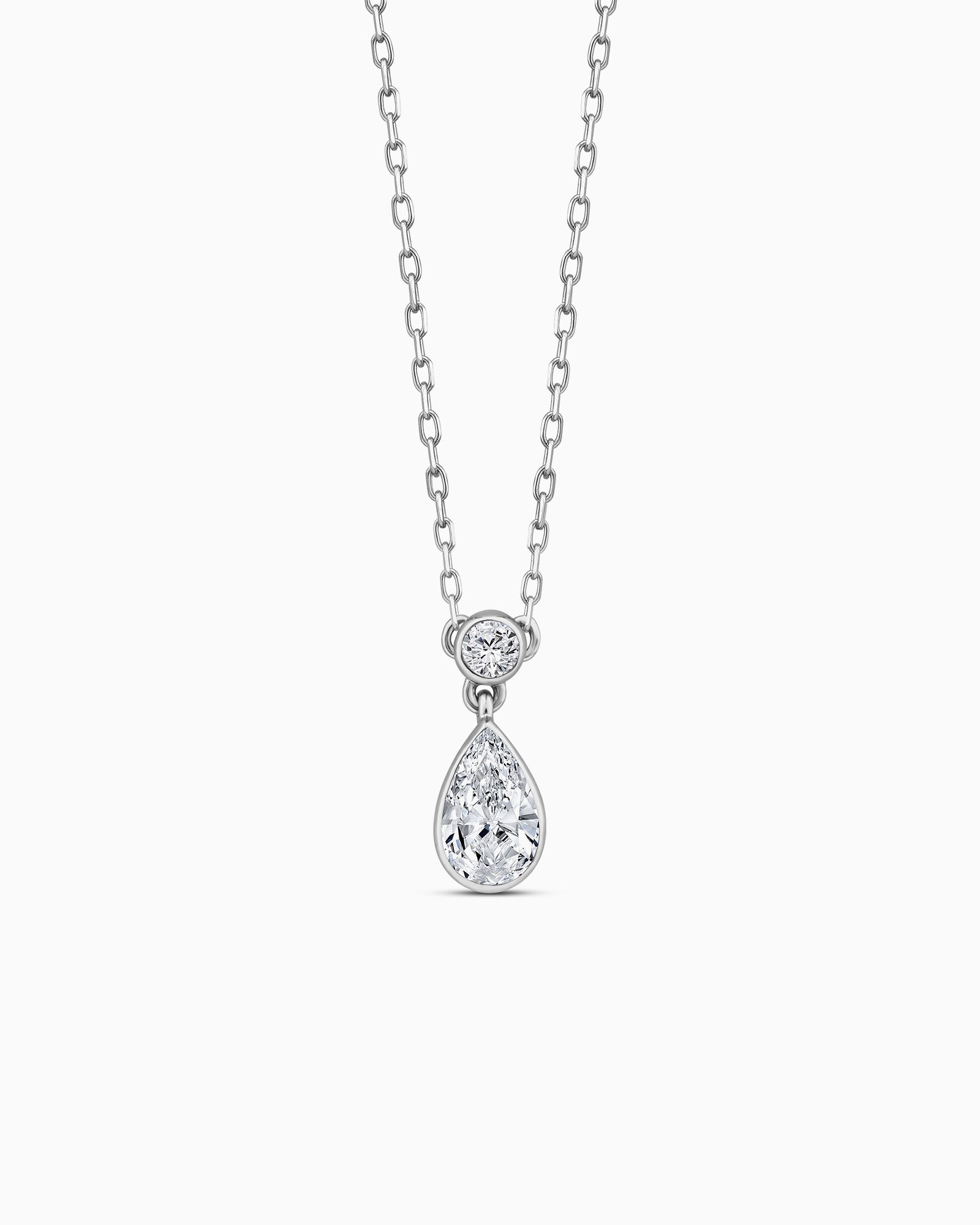 Radiance 9K White Gold 0.25ct Pear Lab Grown Diamond Drop Necklace