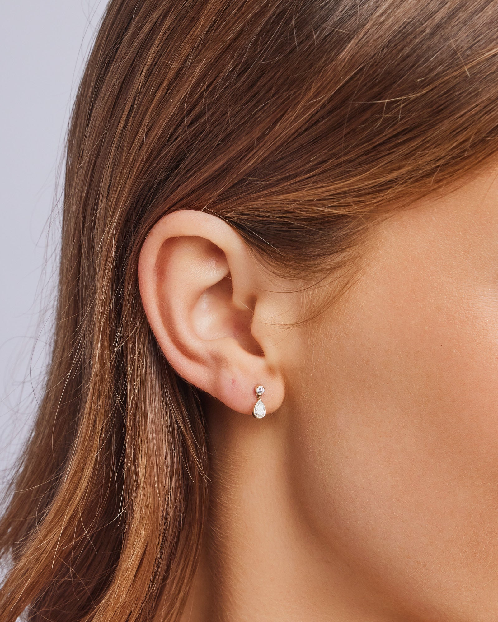 Radiance 9K Gold 0.33ct Pear Lab Grown Diamond Drop Earrings