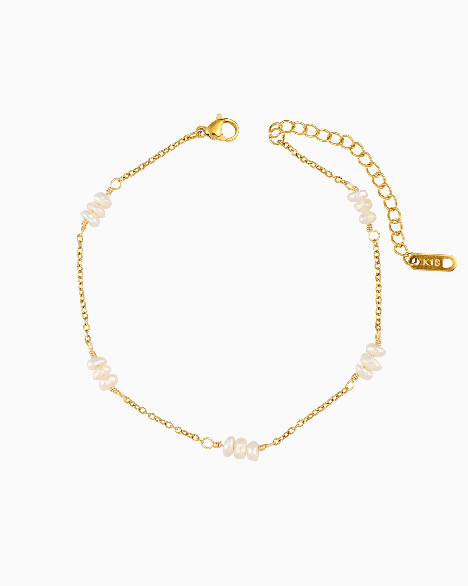 Opaline Organic Pearl Cluster Anklet