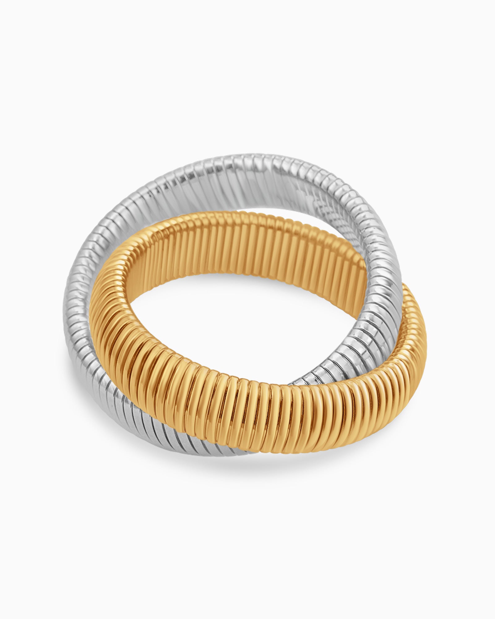 Dunes Two-Tone Intertwined Stretch Bangle