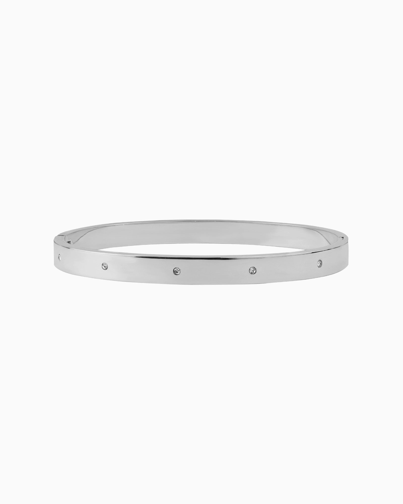 Classic Cubic Zirconia Hinged Bangle