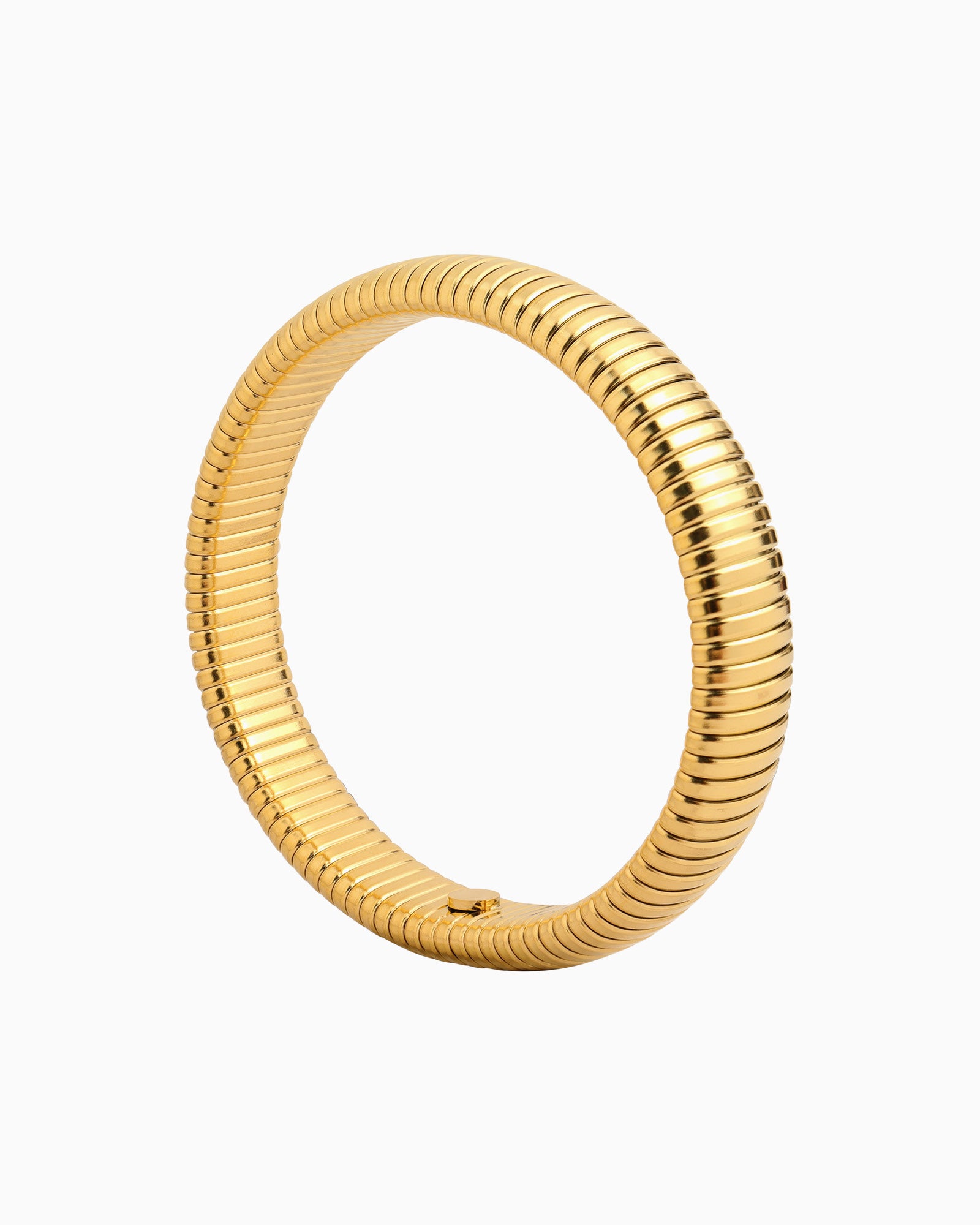 Gold Ribbed Bangle Duo
