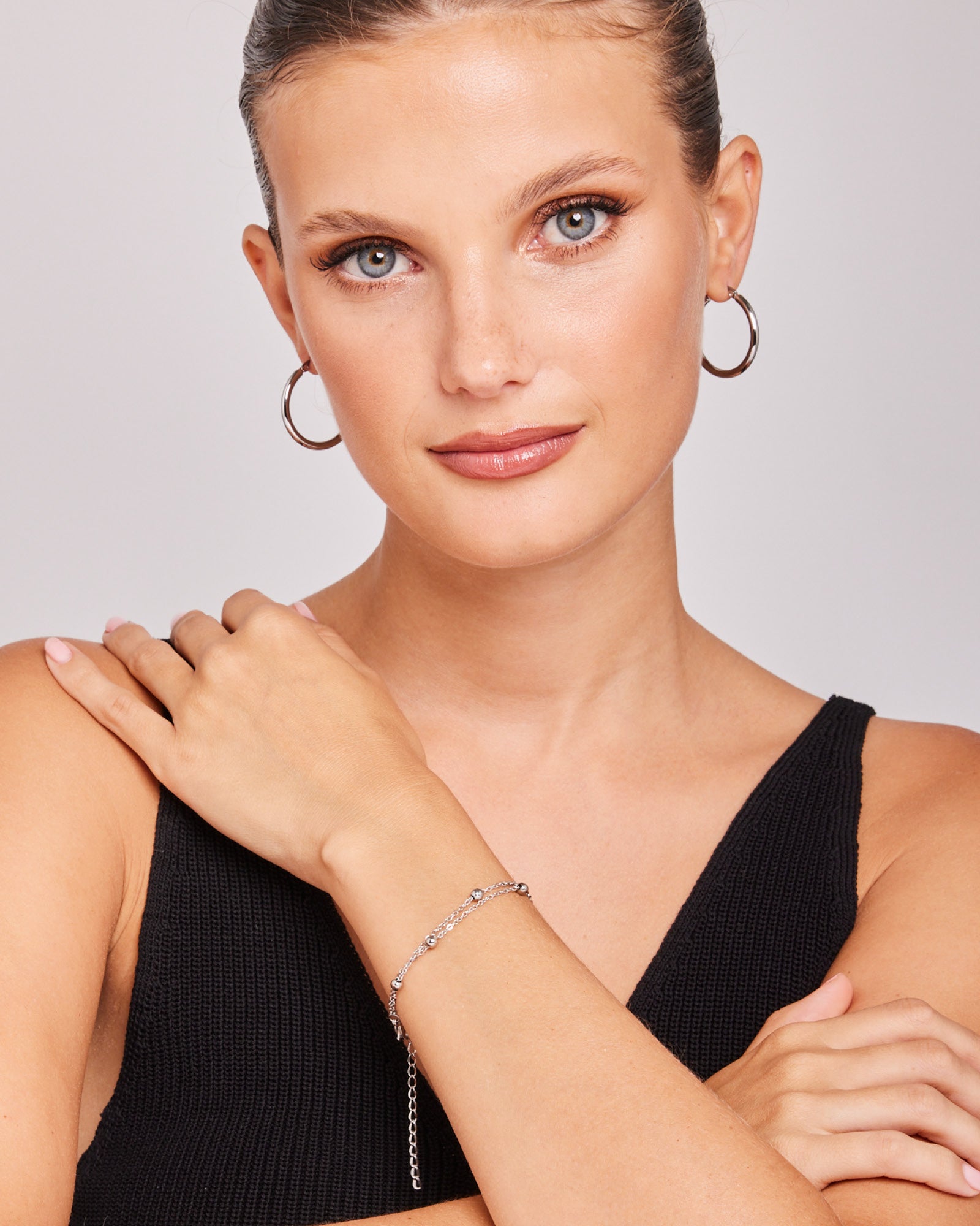 Essentials Double Chain With Spaced Bead Bracelet | Zoe Olivia Jewellery Australia