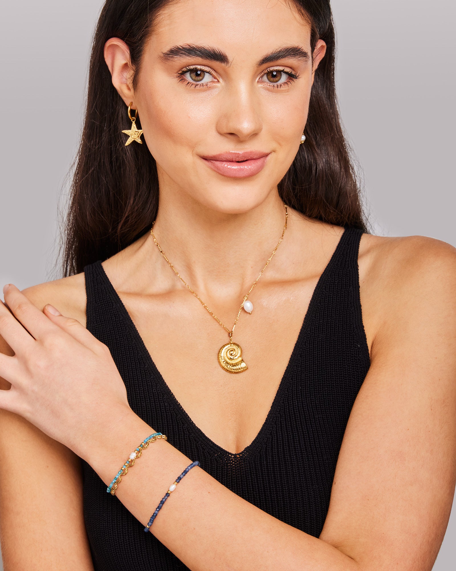 Solara Jade Apatite & Freshwater Pearl Bracelet Set